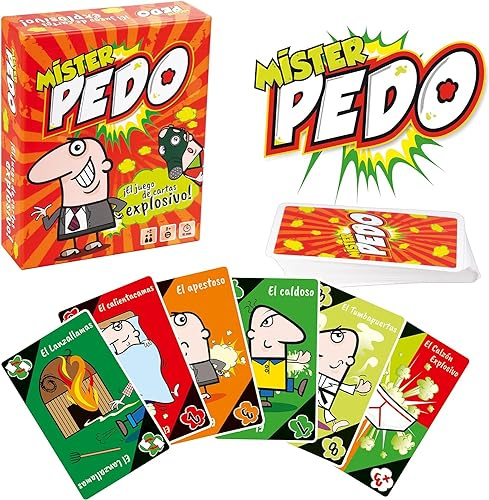 Party town Juego De Cartas Mr Pedo - Juegos De Mesa Niños 8 Años O Más | Juegos De Cartas para Niños Y Adultos | Juegos De Mesa para 2 O Más | Juegos De Viaje para Niños