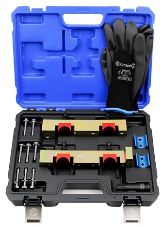Kuntech Engine Timing Tool Kit Compatible with Mercedes Benz M133 M270 M274, 15PCS Camshaft Locking Alignment Timing Tools Set with Carrying Case & Gloves