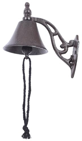 OSALADI Vintage Türglocke Aus Gusseisen Dekorative Gartenglocke Für Außenbereich Handbetätigte Klingel Für Eingangstüren Rustikaler Stil Für Heim Und Garten Leicht Aufzuhängen