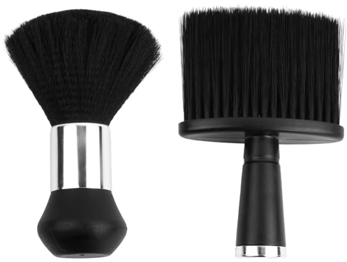 Anseom 2 Pcs Brosse de Cou de Coiffure, Professional Balais à Cou Brosse à Cheveux Balais à Cou Coiffeur avec Poignée en Plastique, Neck Duster Brush pour Salon de Coiffure, Barbier, Usage Personnel