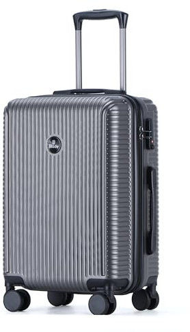 Blade Hartschalen Koffer groß - Trolley Leichter Reisekoffer Handgepäck aus ABC mit TSA Schloss - 4 Spinnräder Koffer - Rollkoffer (Grau-XL)