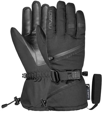 Reusch Dahlia R-Tex XT Guantes de Invierno cálidos, Impermeables, Resistentes al Viento y Transpirables, Guantes de Dedos, Guantes de Nieve, Guantes de esquí para Mujer con puños paranieves, Negro, 7