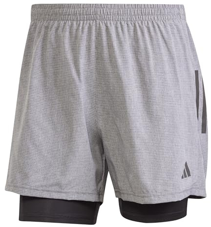 adidas Herren Own The Run Climacool 2in1 Short, Grey six Mel, L