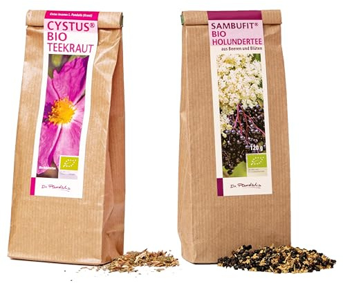 Dr. Pandalis – Winter-Kräutertee-Set für Erkältungstee Cystus & Holunder – stärkende Teemischung – lose Bio-Kräuter (100g + 120g)