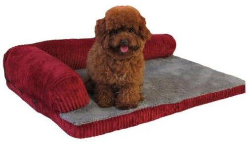 BELLIFFY 70 cm Abnehmbares Haustierbett Hundesofa Warmes Haustier-ecksofa Einfarbiges Cord-haustierkissen Für Katzen Und Hunde