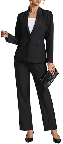 LookbookStore Blazer Jackets for Women Casual Blazers for Women Fashion 2025 Black Jacket Suit Work Office Two Buttons Blazer Jacket Suit Office Clothes Size Medium Size 8 10