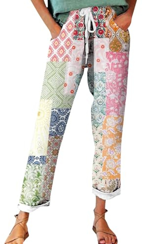 Blitzangebote des Tages Travel Must Have Sommerhose Damen Leicht, Leinenhose Damen Sommer Große Größen, Bequeme Freizeithose Lang Linen Pants High Waist Stoffhose Leinen Hosen Spring Deals