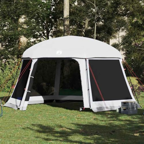 Brokky 4100627 Pool Tent with Removable Fly & Mesh Walls Grey 512x458 cm Hot Tub Spa Pop Up Canopy Cover and Camping Shelter