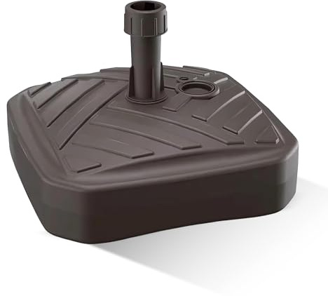 GARDENIX Sonnenschirmständer Quadratisch Braun aus Kunststoff befüllbar mit Sand, Wasser, Kies zu Garten, Strand, Terrasse -Sonnenschirm Schirmhalter Schirmständer Schirmständer Ständer