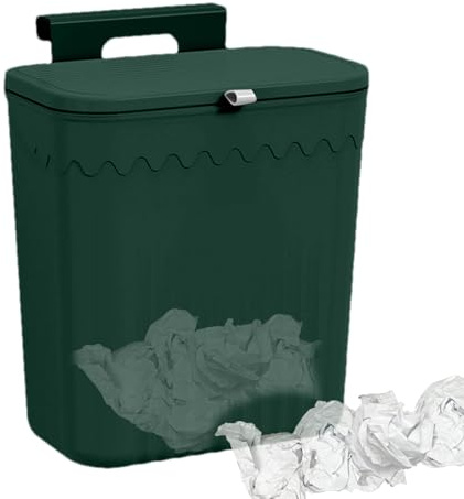 COPPOIR MASTRASH – Pattumiera sospesa | Contenitore per rifiuti da cucina | può essere appeso senza colpo con coperchio, pattumiera per soggiorno | i rifiuti compost possono essere sotto il male