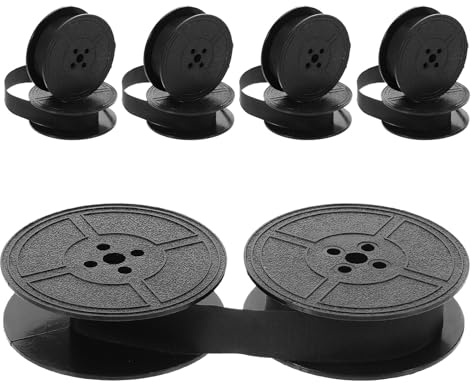 VILLFUL 5 Piezas Cinta para Máquina de Escribir Negra de Nylon de Cintas Dobles Compatible con Duradera y Fácil de Instalar para Uso Oficina y Escritura Retro