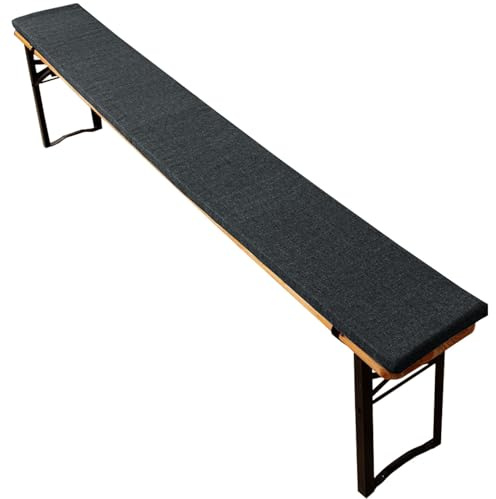 Yekuhe Bierbankauflage Gepolstert für Bierzeltgarnitur Bankauflage 170x23 180x25 220x25cm Waschbare Bierbankauflagen Gepolstert Auflage für Biertisch & Partyzeltgarnitur(Dunkelgrau,170x35x3cm)