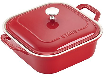 STAUB - 40508-636 Keramik-Auflaufform, quadratisch, 22,9 x 22,9 cm, Kirsche