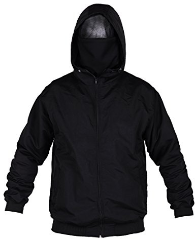 LOCO Ultras Jacke Herren – Hooligan Jacke mit Sturmhaube und Kapuze Schwarz | Ninja Jacke Herren mit Hooligan Maske | Riot, Fußball Casual Style