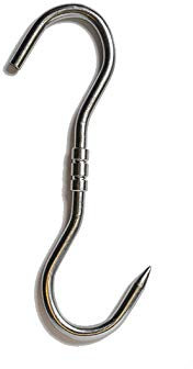 Gancio girevole CNS 270/12, gancio per carne, gancio per affumicatura, gancio da cacciatore, gancio per appendere sacchetti, aiuto per sacco, 5 pezzi