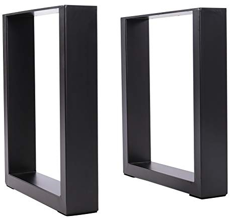 INMOZATA Tischkufen 2 Stück Tischbeine Metall Möbelfüße Tischgestell Tischkufen mit Schrauben für Esstisch Schreibtisch Stizbank 80 x 7 x 71cm Schwarz