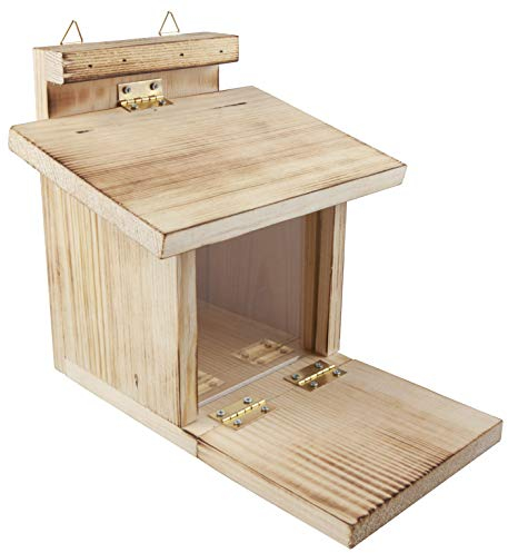 Windhager Eichhörnchen Futterstation mit klappbarem Boden, Eichhörnchen Futterhaus, Futterkasten, Nussstation, Überwinterungshilfe, Futterbox