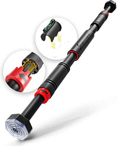 Klimmzugstange mit innovativer Gear-Lock Funktion | sicher & schnell ohne Schrauben im Türrahmen ansetzen | Indoor Pull Up Bar individuell anpassbar bis 90 cm | SPORTSTECH KS260 / KS270 inkl. eBook