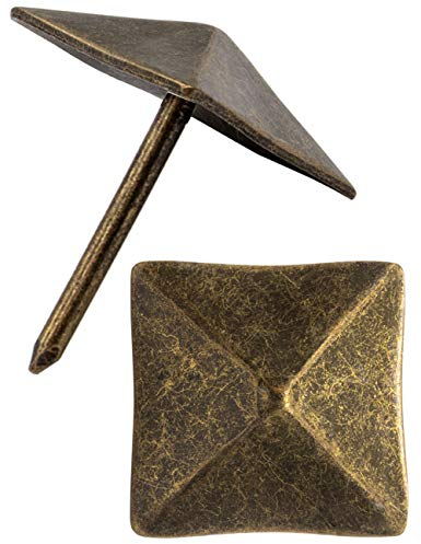 FUXXER 20 clavos decorativos para muebles, tapicería, aspecto de bronce antiguo, 19 x 19 mm