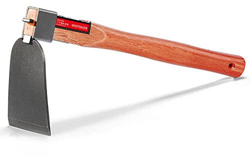MOONTERGEER Garten Hacke klein Handhacke Einhand-Pflanzhacke Handhacke Gartenhacke Holzgriff Gartenwerkzeuge 38.5 cm