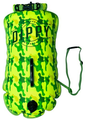 DIPPY Tow Floats for Open Water Swimming | 28L Swim Buoy Open Water Swimming Float | Waterproof Swimming Buoy | Tow Float Dry Bag | Wild Swimming Float | Wild Swimming Accessories Triathlete, Swimmer