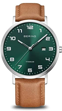 BERING Herren Uhr Quarz Movement - Titanium Collection mit Titan und Saphirglas 18640-568