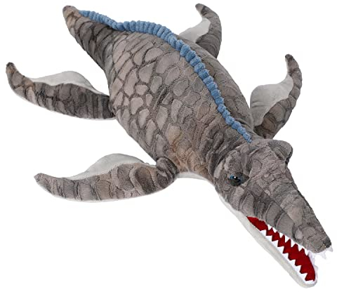 Dinosaurier-Plüschtier, Mosasaurus Stofftier-Überwurf, Plüschkissen, weich, grau, flauschig, Freund, Umarmungskissen – Geschenk für jedes Alter und jeden Anlass (g-0109)