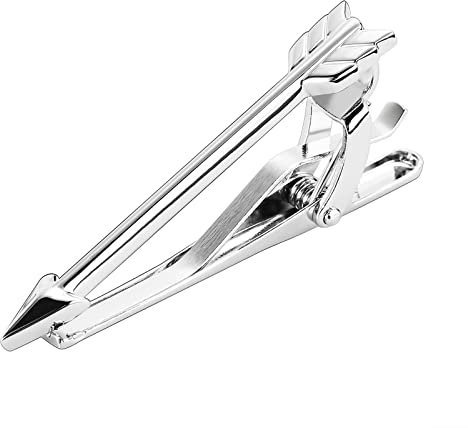Brautvater Krawattennadel, Krawattenklammer Silber Edelstahl Pfeil Tie Clip 4.7CM Schmuck Geschenke