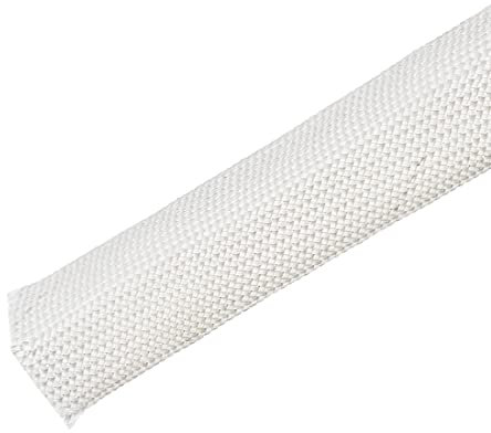 PATIKIL 3.3Ft-20mm Isolamento Treccia Manica, Alta TEMP Fibra Vetro Manica per Filo Protezione Bianco