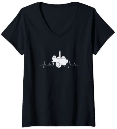 Womens Goulash Heartbeat Goulash Cannon Funny Hungary Dish V-Neck T-Shirt