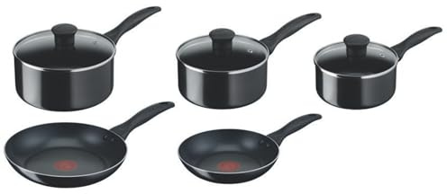 Tefal Bistro B098S544 5 Pcs Non Stick Cookware Pots & Pan Set - Black