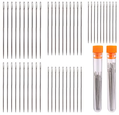 NAMOON 50PCS Large Eye Sewing Needles, 5 Sizes Sewing Sharp Needles
