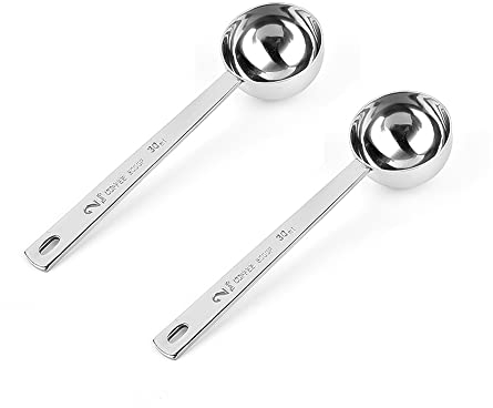 Aylbcz Stainless Steel Coffee Scoop, 2 Tablespoon (30ml), Set of 2