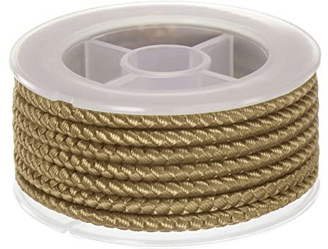 sourcing map Hilo de Nylon, Cuerda de Abalorios de Cordel, Cordón Trenzado Extrafuerte 4mm para Pulseras Joyería Fabricación Bricolaje Artesanía 3,2 M/10,5 Pies, Camello