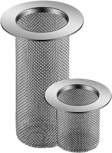 VhoMes Abflusssieb, Spülbeckenstopfen, Edelstahl-Bodenablauffilter, Mesh, Küchenspüle, Dusche, Bodenablaufstopfen, Badewanne, Haarfänger, Anti-Verstopfungsfilter (Farbe: S lang) (Color : S Long)