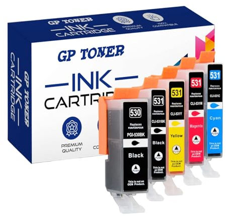 5X Tintenpatronen kompatibel für Canon Pixma TS8750 TS8751 PGI-530XL CLI-531XL Schwarz Magenta Cyan Gelb
