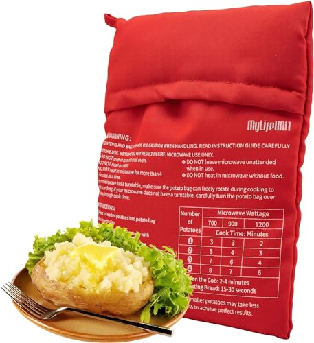 Microwave Potato Bag Washable and Reusable Potato Cooker Bag Microwave Baking Bag Potato 4 Minutes Cooker Bag Express Microwave Cooking Bag (2 PCS)