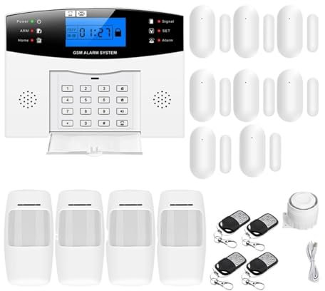 Alarm System Tuya Smart Wireless Wired Wifi Burglar Alarm System Security Home With Auto Dial Motion Door Sensor Detector Zero false positive rate (Color : Kit J)