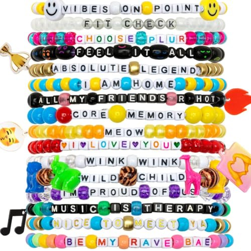 KANDI BAR 'Good Vibes' Collection (16 Rave Bracelets)