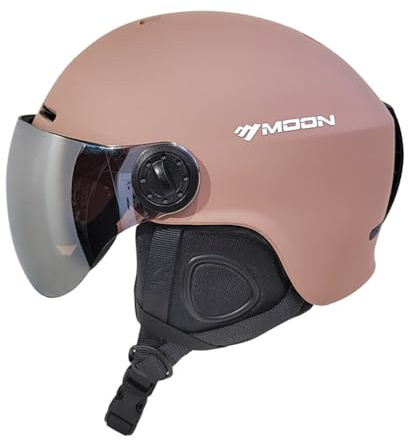 TentHome Skidåkning snowboardhjälm unisex lätt professionell justerbar snösporthjälmar med skyddsglasögon (ljus kaffe, stor (58-61 cm)