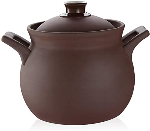 Cazuela de gres para cocina, olla de barro japonesa, olla caliente de cerámica, cazuela redonda de barro, olla de arcilla, olla para sopa, cacerola al vapor lenta, olla para sopa-4 L (tamaño: 4 L) (un