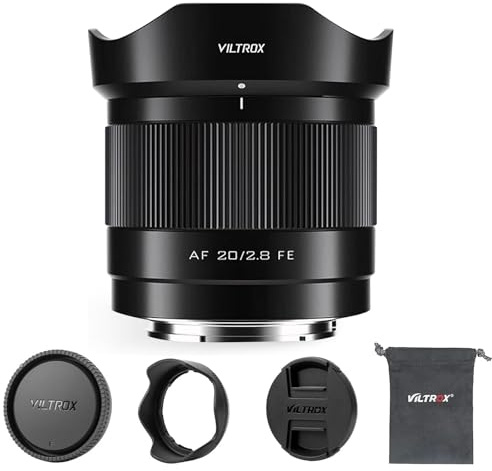VILTROX 20mm F2.8 FE para Sony E Mount,AF 20mm f/2.8 E Mount Full Frame Objetivo,Lente Gran Angular Prime para Sony Alpha a7III a7R a7RII I a7RIV a7S a7SII a9 a7C a6700 zv-e100 a6600 a6400 a7iv a7ii