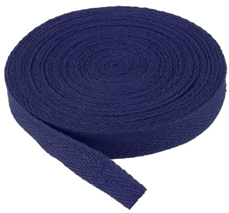PATIKIL Baumwollköperband 15mm(5/8) 9m(10 Yards) Baumwollband Schrägband Herringbone Webbing Verzierung für Nähen Geschenkverpackung DIY Mitternachtsblau
