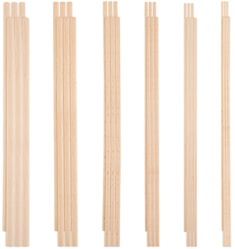 Holzstangen, Stöcke for Basteln, 20 Stück Dübelstangen Holzstäbe 3 mm 4 mm 5 mm 6 mm 8 mm 10 mm verschiedene Größen Buchenholzstäbe 30 cm lang(4mm)
