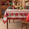 Softalker Tischdecke Weihnachten 80x80 cm Abwaschbare Beige Mitteldecke mit Rote Weihnachtssternen Weihnachtstischdecke Wasserabweisend Tischdecken Winter Tischtuch Deko Festlich für Silvester Outdoor