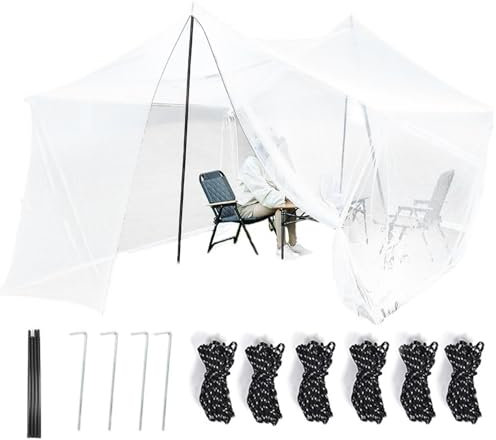 Fliegennetz: Moskitonetz für Innen und Außen, 400 x 280 x 210 cm, 220 Mesh, Weiß (XXL Moskitonetz, Moskitonetz Boxen, Anti Mückens)