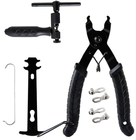 3 in 1 Fahrrad Kettenwerkzeug Set, Fahrrad Kettenwerkzeug Kit, Fahrrad Kettenglied Entfernen Werkzeug & Fahrrad Kettenglied Zange & Kettenbrecher Werkzeug Checker Reparaturwerkzeug für 6/7/8/9/10/11 G