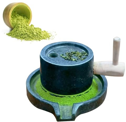 Dailify Handmade Stone Mill Hand Grain Stone Mill for Matcha Tea Powder, Herb Wheat Berry Coffee Pulverizer Grinder, Handmade Wet Grains Grinding Tool, Easy to Use