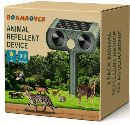2 Pz Dissuasore per Gatti, Ultrasuoni Piccioni, Dissuasori per Gatti da Esterno, può Respingere Efficacemente, Uccelli, Volpi, Procioni, Conigli e Roditori