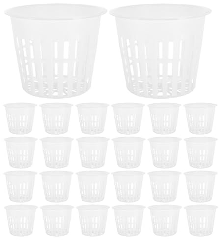 TOYANDONA 50pcs Hydroponic Net Cups Garden Slotted Mesh Net Cups Aquatic Plant Basket Hydroponic Orchid Planter For Growing Nursery